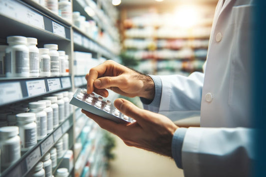 Un médico con un medicamento en la mano