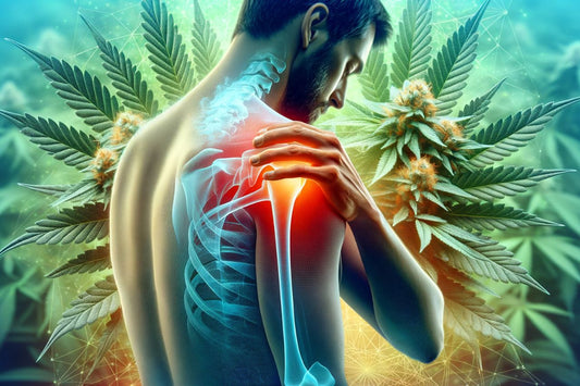 Un hombre con dolor de hombro