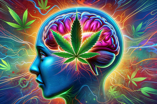 Ilustración de salvado humano y cannabis