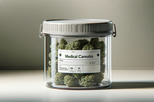 Un recipiente lleno de cannabis medicinal