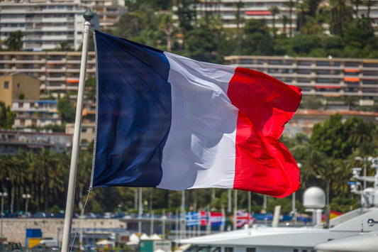 Bandera de Francia en el centro