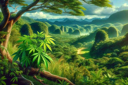 Planta de cannabis en la selva