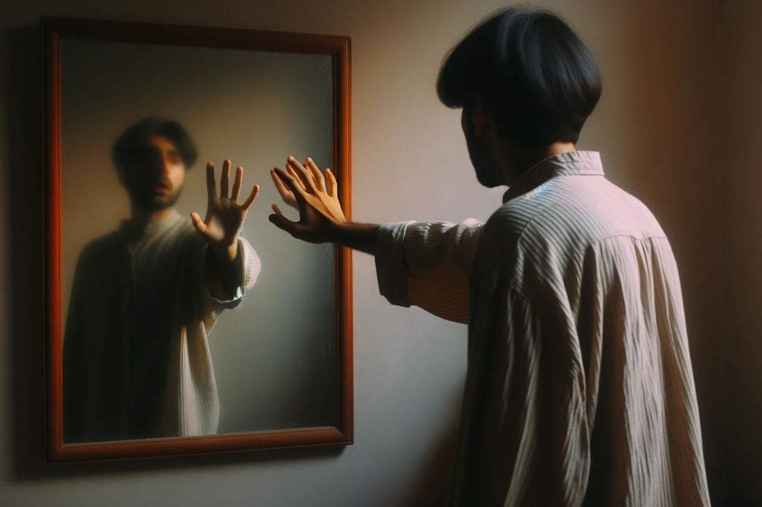 Hombre frente a un espejo