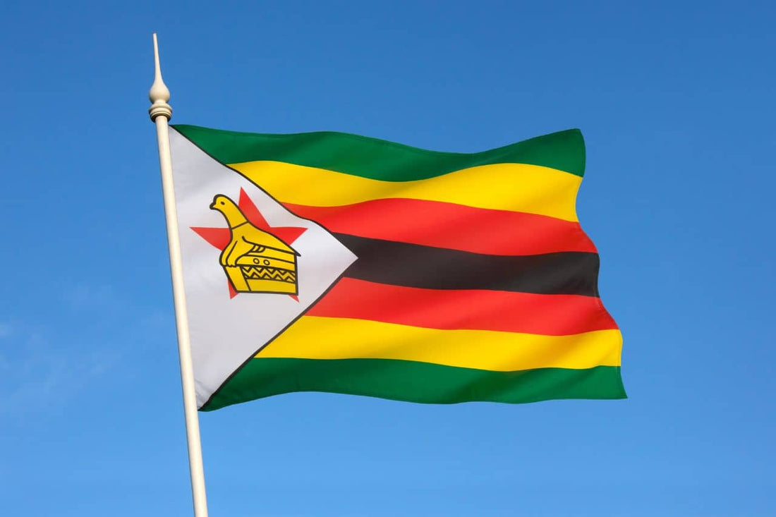 Bandera de Zimbabue ondeando