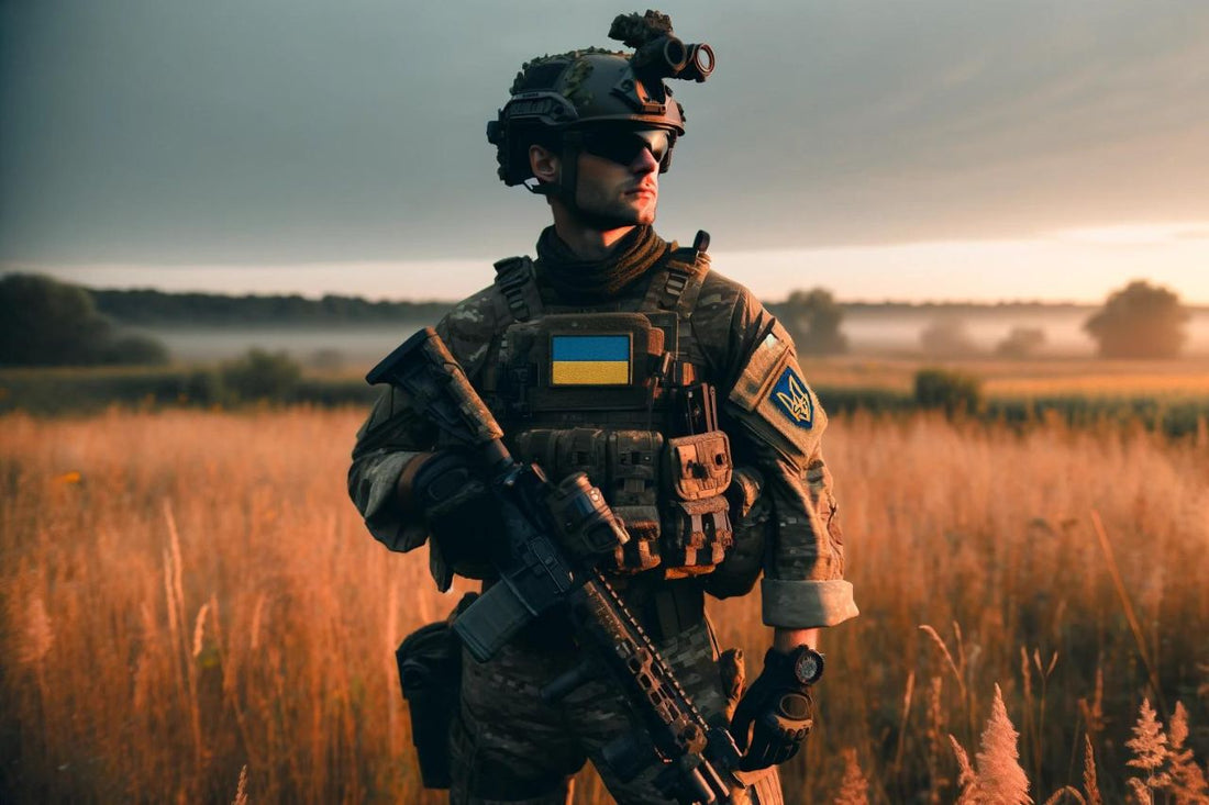 Soldado ucraniano en plena batalla