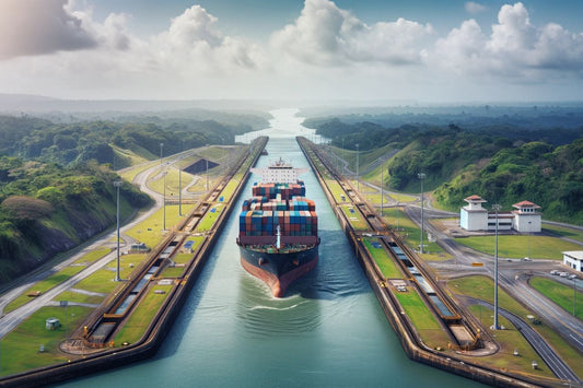 Buque de carga en el Canal de Panamá