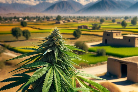 Planta de cannabis en el Pakistán rural