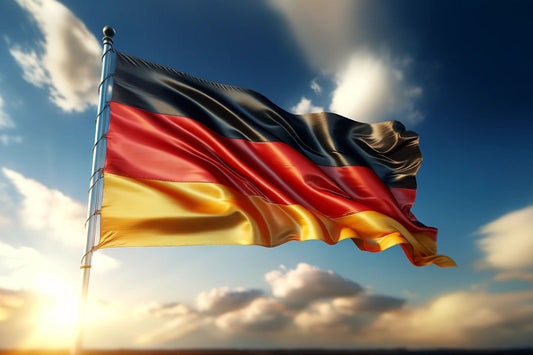 Ondeando la bandera de Alemania