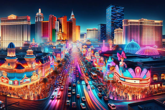 Una escena nocturna en Las Vegas, Nevada