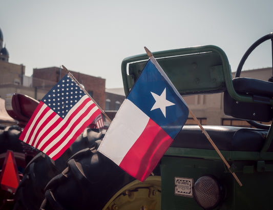 Bandera de Estados Unidos y Texas