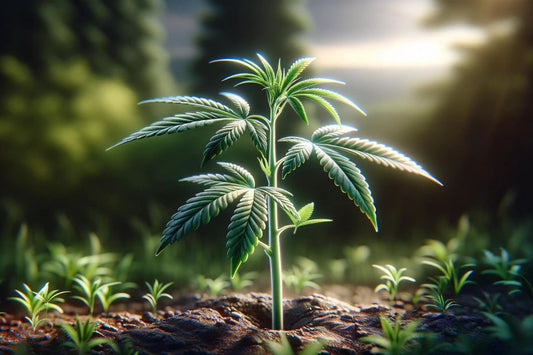 Fase inicial de una planta de cannabis en crecimiento
