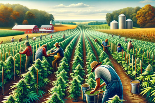 Un cuadro de una granja de cannabis