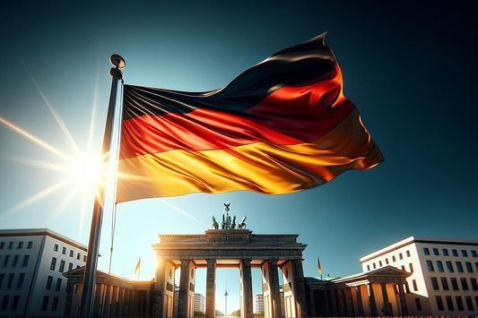 Ondeando la bandera alemana