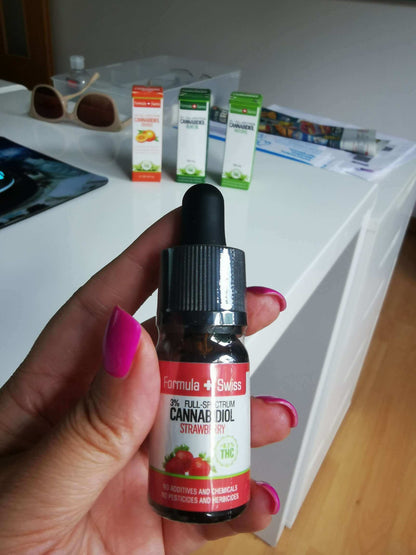 Fórmula Aceite de CBD orgánico suizo en aceite de fresa