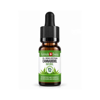 Cuentagotas ámbar de 10 ml de aceite de CBD en aceite MCT Natural de Formula Swiss, 5 % de espectro amplio