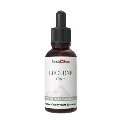 Frasco de Lucerne Calm con la marca Formula Swiss sobre fondo blanco