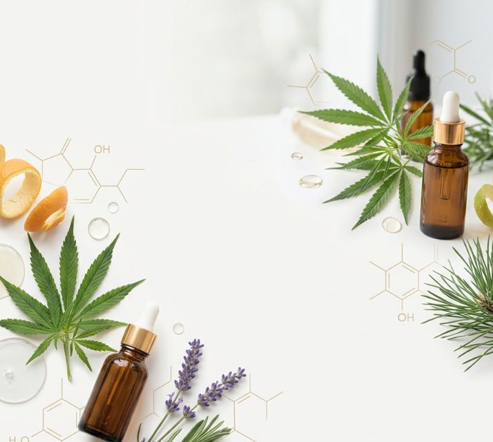 Terpenos y compuestos aromáticos de plantas de cáñamo