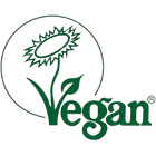 Logotipo vegano suizo de Fórmula con un diseño de girasol verde y hoja.